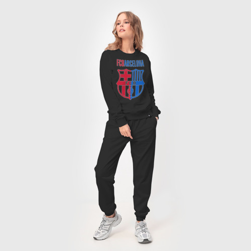 Женский костюм хлопок Barcelona FC, цвет черный - фото 3