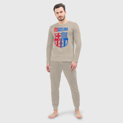 Мужская пижама с лонгсливом хлопок Barcelona FC - фото 2