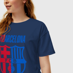 Женская футболка хлопок Oversize Barcelona FC - фото 2