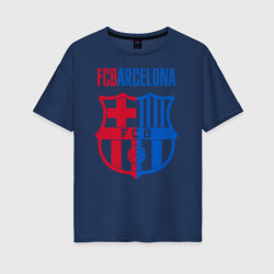 Женская футболка хлопок Oversize Barcelona FC