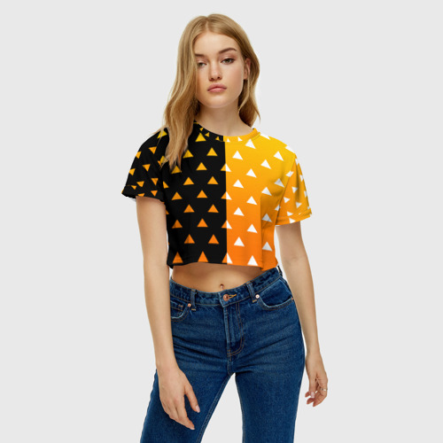 Женская футболка Crop-top 3D Зенитсу кимоно, цвет 3D печать - фото 3