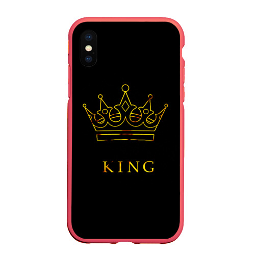 Чехол для iPhone XS Max матовый King, цвет красный