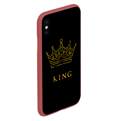 Чехол для iPhone XS Max матовый King, цвет красный - фото 3