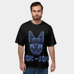Мужская футболка oversize 3D Лого Кис-кис - фото 2