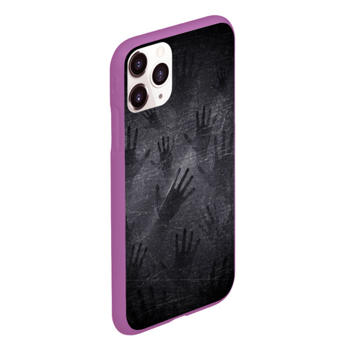 Чехол для iPhone 11 Pro Max матовый Ладони ушедших, цвет фиолетовый - фото 3