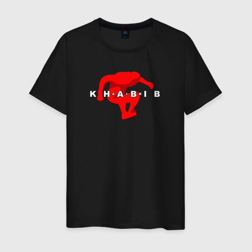 Мужская футболка хлопок Khabib jump, цвет черный