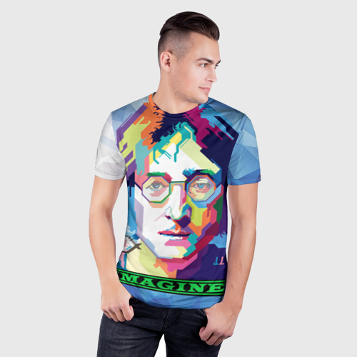 Мужская футболка 3D Slim Джон Леннон Imagine, цвет 3D печать - фото 3