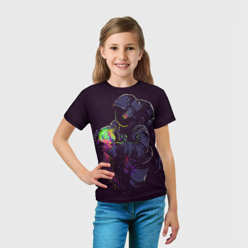 Детская футболка 3D Медуза и космонавт, цвет 3D печать - фото 5