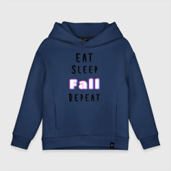 Детское худи Oversize хлопок Eat sleep fall guys repeat 