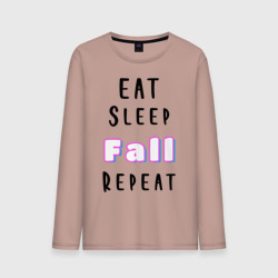 Мужской лонгслив хлопок Eat sleep fall guys repeat 