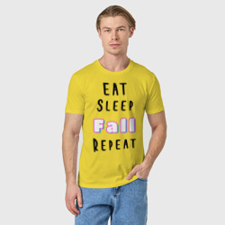 Мужская футболка хлопок Eat sleep fall guys repeat  - фото 2