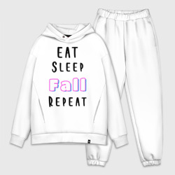 Мужской костюм oversize хлопок Eat sleep fall guys repeat 