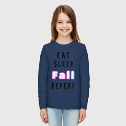 Детский лонгслив хлопок Eat sleep fall guys repeat  - фото 2