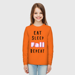 Детский лонгслив хлопок Eat sleep fall guys repeat  - фото 2