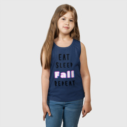 Детская майка хлопок Eat sleep fall guys repeat  - фото 2