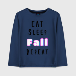 Детский лонгслив хлопок Eat sleep fall guys repeat 