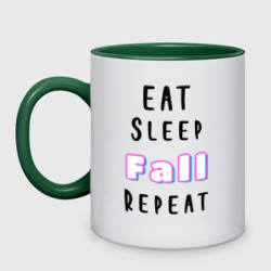 Кружка двухцветная Eat sleep fall guys repeat 