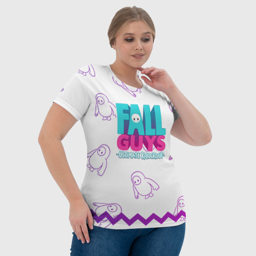 Женская футболка 3D Fall Guys узор, цвет 3D печать - фото 6