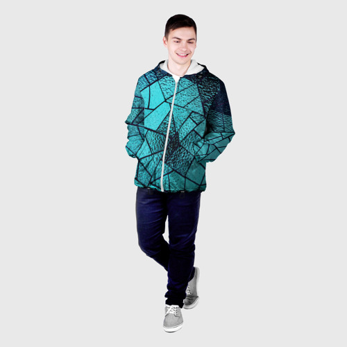 Мужская куртка 3D Неоновый витраж, цвет 3D печать - фото 3