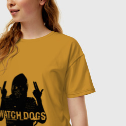 Женская футболка хлопок Oversize Watch dogs 2 - фото 2