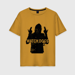 Женская футболка хлопок Oversize Watch dogs 2