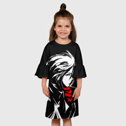Детское платье 3D Черно-белая Микаса Аккерман - фото 2