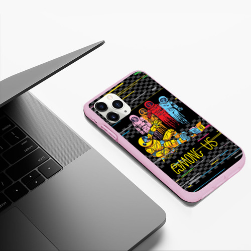Чехол для iPhone 11 Pro Max матовый Among us  tv , цвет розовый - фото 5