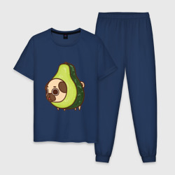 Мужская пижама хлопок Мопс-авокадо