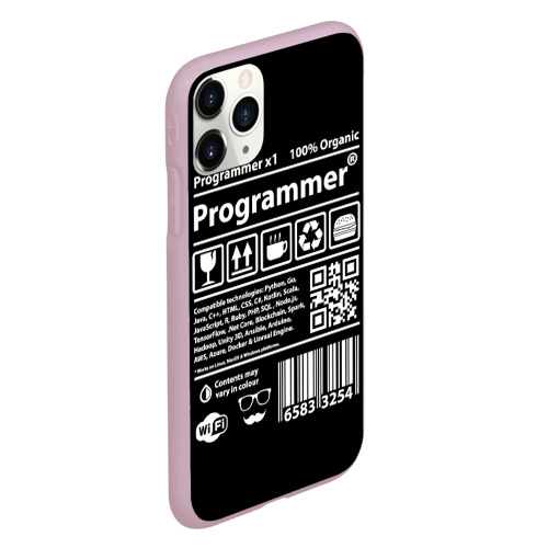 Чехол для iPhone 11 Pro матовый Programmer, цвет розовый - фото 3