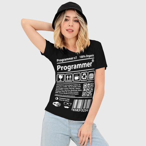 Женская футболка 3D Slim Programmer, цвет 3D печать - фото 3