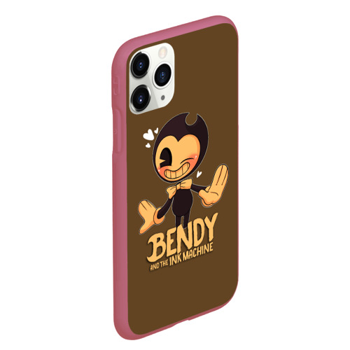 Чехол для iPhone 11 Pro Max матовый Bendy And The Ink Machine, цвет малиновый - фото 3