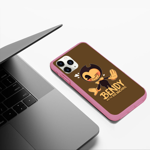 Чехол для iPhone 11 Pro Max матовый Bendy And The Ink Machine, цвет малиновый - фото 5