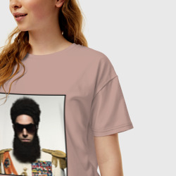 Женская футболка хлопок Oversize Борат диктатор - фото 2