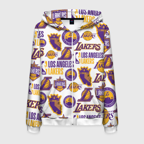 Мужская толстовка 3D на молнии Lakers logo