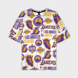 Мужская футболка oversize 3D Lakers logo