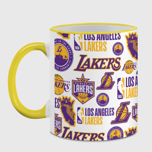 Кружка с полной запечаткой Lakers logo, цвет Кант желтый - фото 2