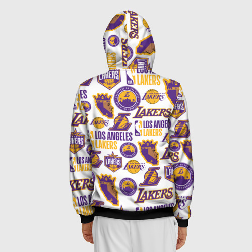 Мужская толстовка 3D на молнии Lakers logo, цвет черный - фото 4