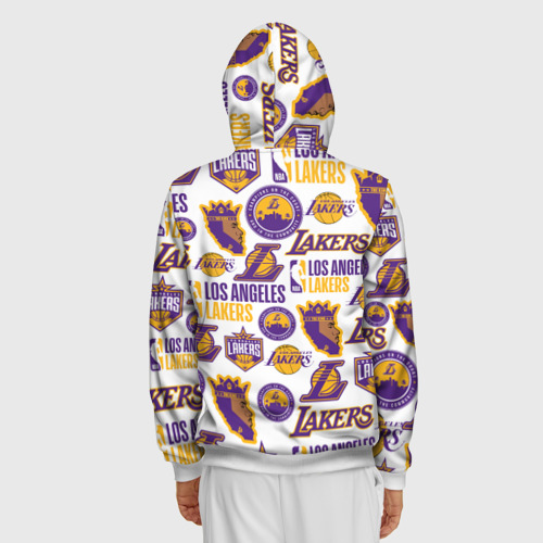 Мужская толстовка 3D на молнии Lakers logo - фото 4