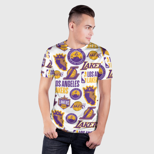 Мужская футболка 3D Slim Lakers logo, цвет 3D печать - фото 3