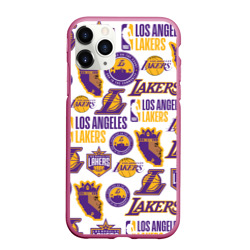 Чехол для iPhone 11 Pro Max матовый Lakers logo