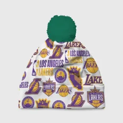 Шапка 3D c помпоном Lakers logo
