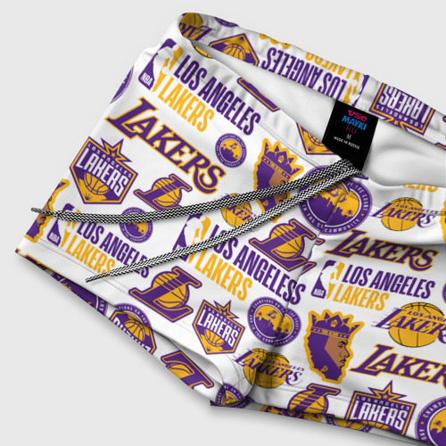 Мужские купальные плавки 3D Lakers logo, цвет 3D печать - фото 6