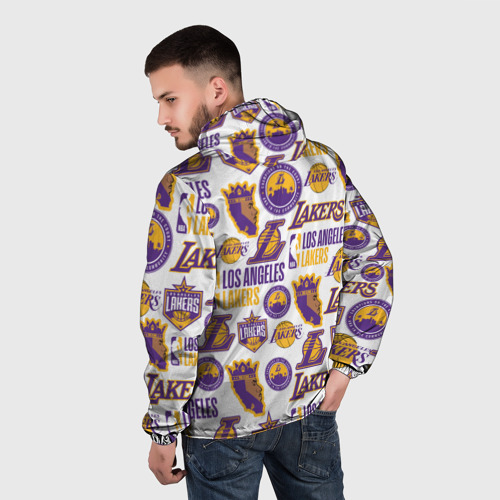 Мужская ветровка 3D Lakers logo, цвет черный - фото 4