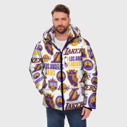 Мужская зимняя куртка 3D Lakers logo - фото 2