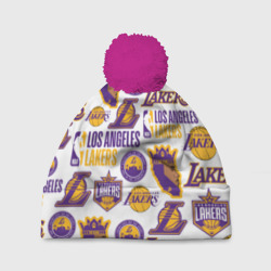 Шапка 3D c помпоном Lakers logo