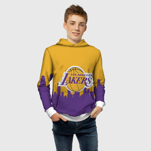 Детская толстовка 3D Los Angeles Lakers, цвет белый - фото 6