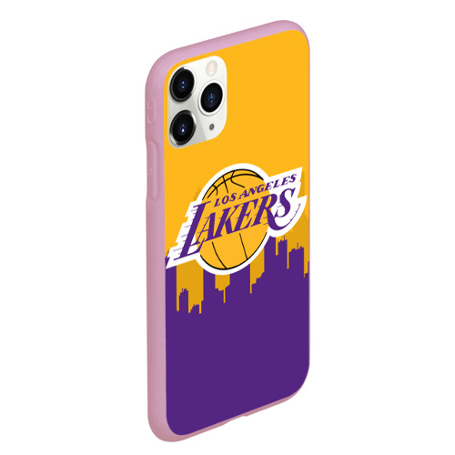 Чехол для iPhone 11 Pro Max матовый Los Angeles Lakers, цвет розовый - фото 3