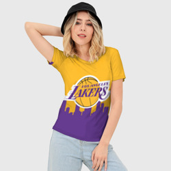 Женская футболка 3D Slim Los Angeles Lakers - фото 2