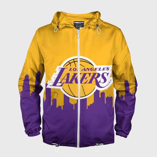 Мужская ветровка 3D Los Angeles Lakers, цвет белый