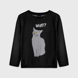 Детский лонгслив 3D What cat
